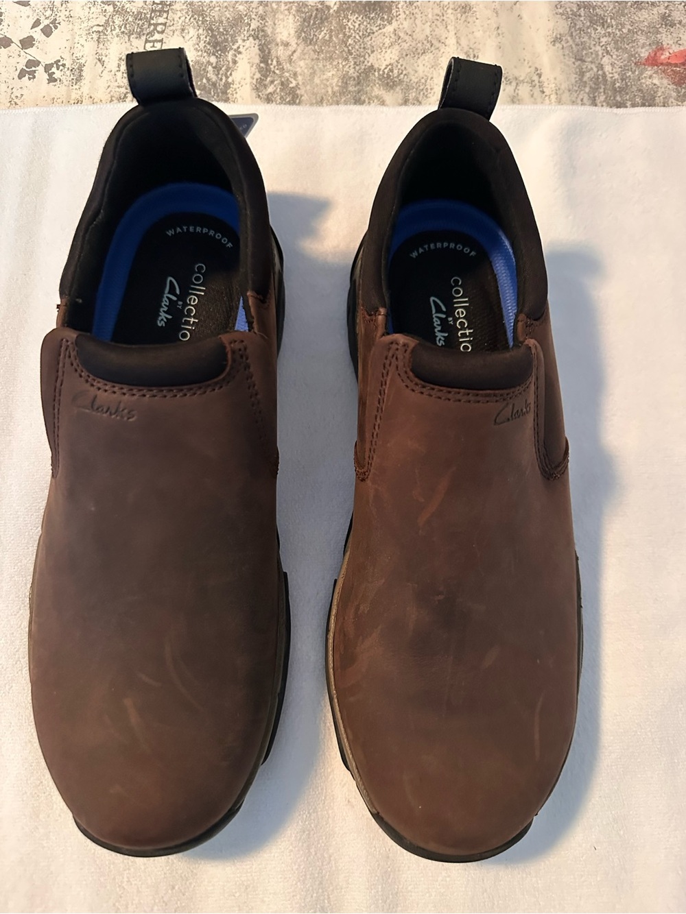 Clarks Men's Brown Slip-On Waterproof Loafers